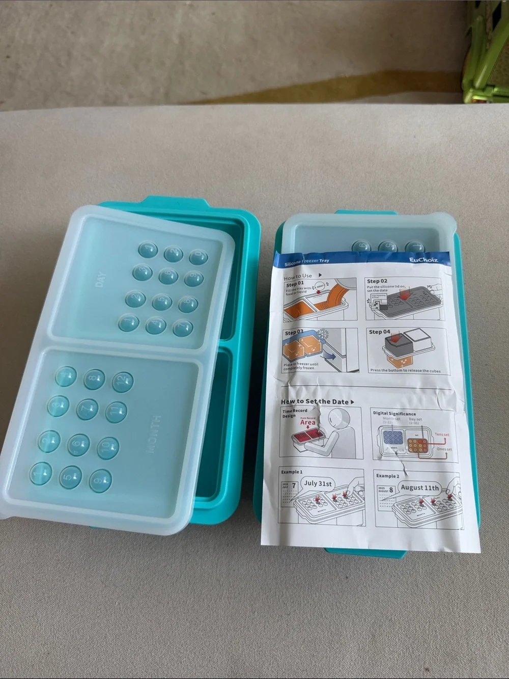 Teal Silicone Freezer Tray - 2 Cup (500ml)